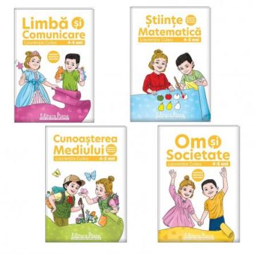 Set 4 caiete, A4, pe domenii, grupa mijlocie 4-5 ani (Autor L.Culea) - Aprobat Ministerul Educatiei (Diana)