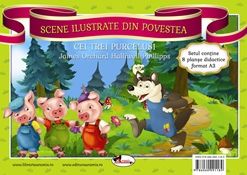 Cei trei purcelusi. Scene ilustrate din povesti - Planse (Aramis)