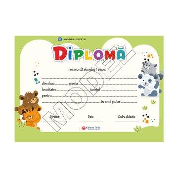 Diploma scolara personalizabila Taida - model 58