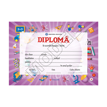 Diploma scolara personalizabila Taida - model 21