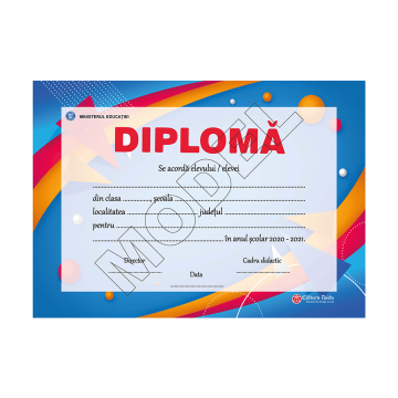 Diploma scolara personalizabila Taida - model 4