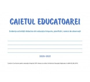 Caietul educatoarei 2021-2022 (A4, landscape, cu spira metalica) (Caba)