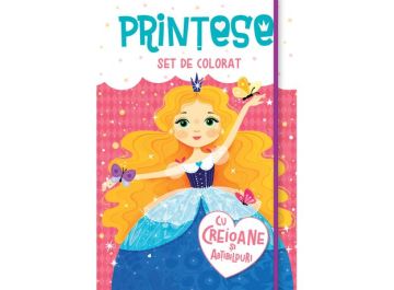 Printese - Set de colorat cu creioane si autocolante (Kreativ)