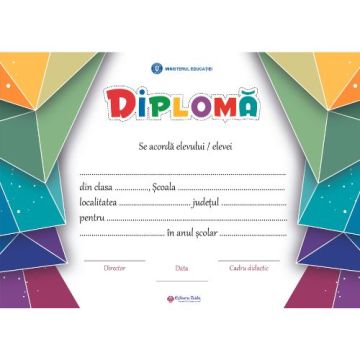 Diploma scolara personalizabila Taida - model 11