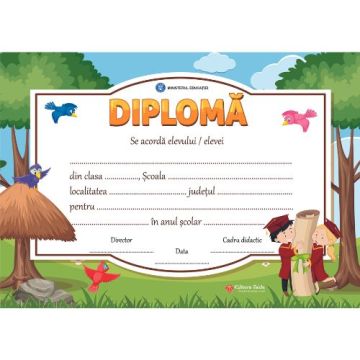 Diploma scolara personalizabila Taida - model 10 