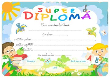 Super Diploma sfarsit de an scolar (Elicart)
