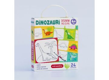 Joc educativ Mimorello - Dinozauri - Desenam pas cu pas (Kreativ)