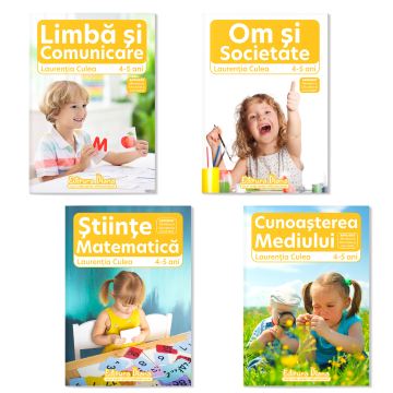 Set 4 caiete, A4, pe domenii, grupa mijlocie 4-5 ani (Autor L.Culea) 2025-2026