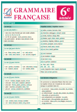 Pliant Grammaire française 6e année