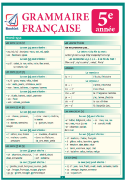Pliant Grammaire française 5e année