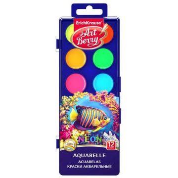 ErichKrause Set acuarele neon cu protectie UV - 12 culori