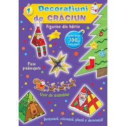 Decoratiuni de Craciun. Figurine din hartie - 1 (Violet)