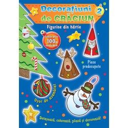Decoratiuni de Craciun. Figurine din hartie - 2 (Albastru)