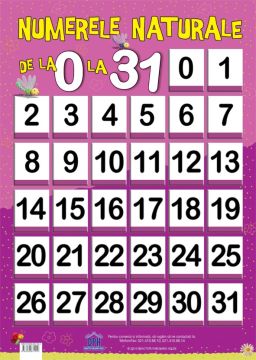 Numerele naturale de la 0 la 31 (Plansa)