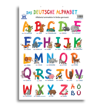 PLANSA - ALFABETUL ANIMALELOR IN LIMBA GERMANA (DPH)