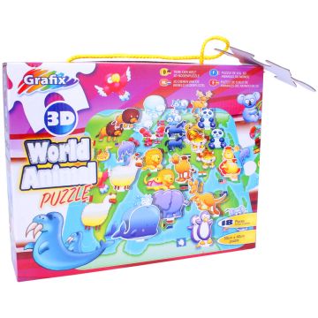 Grafix Puzzle 3D - Lumea animalelor