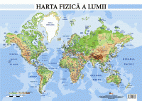 Harta fizica a lumii- Plansa format A2 (Aramis)