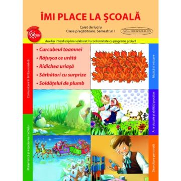 Îmi place la școală. Set caiete de lucru clasa pregătitoare. Semestrul I (5 caiete) (Litera)