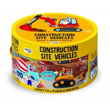 Puzzle (30 piese) cu carte - Vehicule-Sassi
