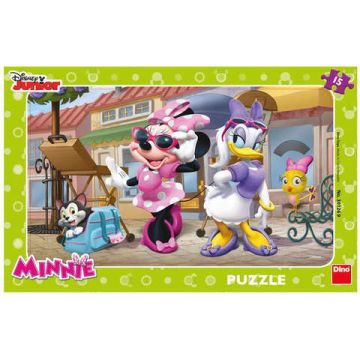Puzzle - Minnie si Daisy la plimbare (15 piese)