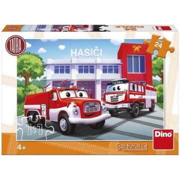 Puzzle - Masina de pompieri (24 piese)