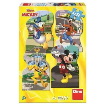 Puzzle 4 in 1 - Plimbare prin oras cu Mickey si prietenii (54 piese)