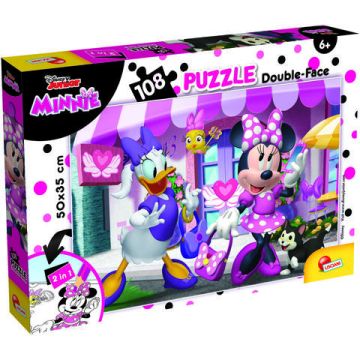 Puzzle de colorat - Minnie si Daisy in gradina (108 piese)