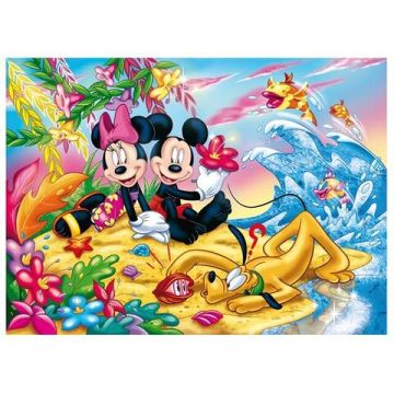 Puzzle de colorat - Mickey la plaja (250 piese)