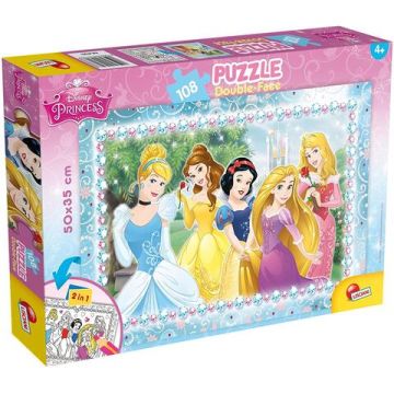 Puzzle de colorat - In lumea Printeselor (108 piese)