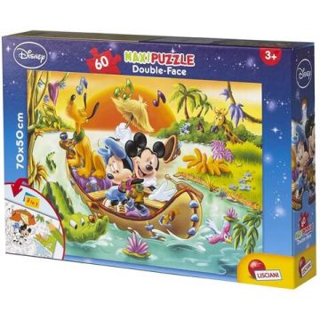 Puzzle de colorat maxi - Mickey Mouse in jungla (60 piese)