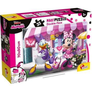 Puzzle de colorat maxi - Minnie si Daisy la cumparaturi (35 piese)