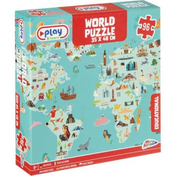 Puzzle - Harta lumii (96 piese)