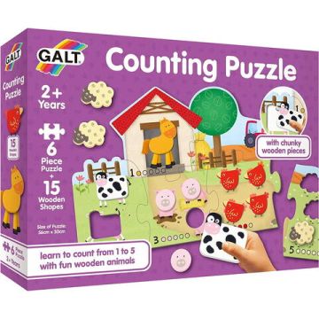Puzzle - Numaram animalele de la ferma (6 piese)