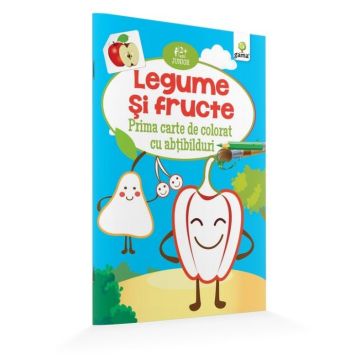 Legume Si Fructe - Prima Carte De Colorat Cu Abtibilduri 2 Ani+
