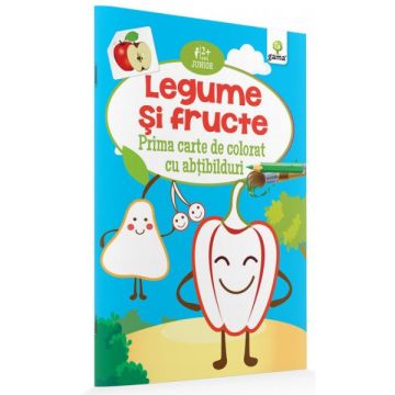  Legume si fructe- PRIMA CARTE DE COLORAT CU ABTIBILDURI (GAMA)