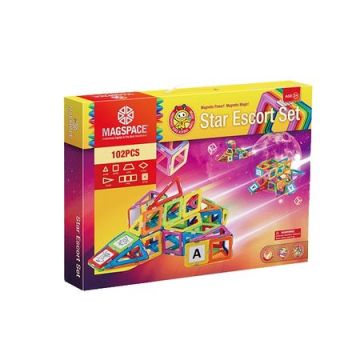 Magspace 102 Piese – Star Escort Set - Joc Magnetic Educativ de Constructie 3D