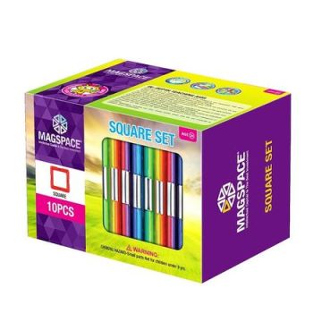 Magspace 10 Piese - Square Set - Joc Magnetic Educativ de Constructie 3D