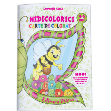 MIDICOLORICI 4-5 ANI - FLUTURE, Carte de colorat A4