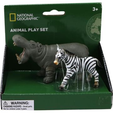 National Geographic Set 2 figurine - Hipopotam si Zebra