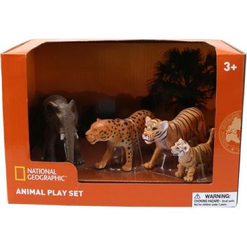 National Geographic Set 4 figurine - Leopard, Elefant, Tigru si Pui Tigru