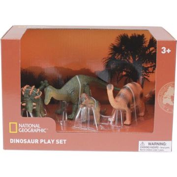 National Geographic Set 4 figurine - Pachycephalosaurus, Ankylosaurus, Brachiosaurus si puiul