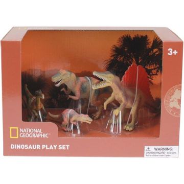 National Geographic Set 4 figurine - Troodon, Spinosaurus, Tyrannosaurus si Puiul