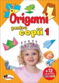 Origami pentru copii 1 - carte + 12 coli de hartie colorata