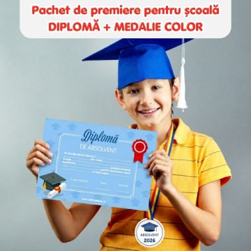 Pachet de premiere pentru scoala - diploma si medalie 2026 (Diana)