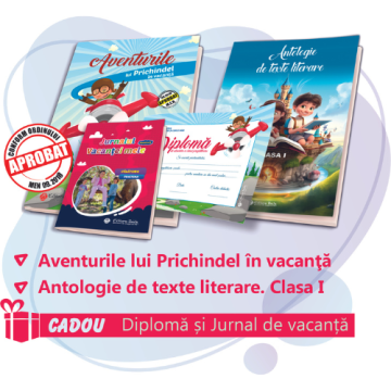PACHET 8 PREMIERE CLASA PREGATITOARE - CAIET DE VACANTA + ANTOLOGIE DE TEXTE LITERARE (DIPLOMA + JURNALUL VACANTEI MELE CADOU) 