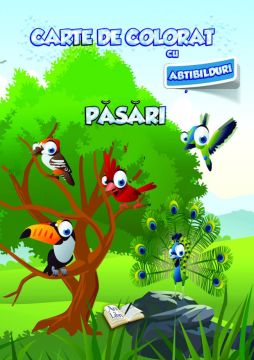 Carte de colorat cu abtibilduri. Pasari (Ars Libri)