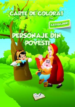 Carte de colorat cu abtibilduri. Personaje din poveste (Ars Libri)