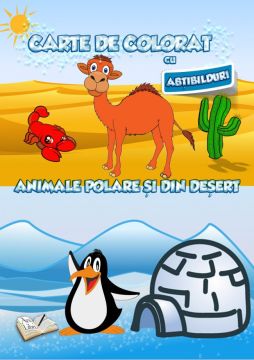 Carte de colorat cu abtibilduri. Animale polare si din desert (Ars Libri)