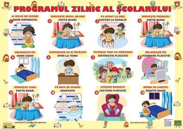 Plansa Programul zilnic al scolarului (Ars Libri)