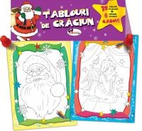 Tablouri de Craciun - 15 tablouri de colorat si 6 creioane colorate